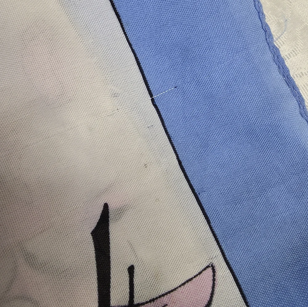 Vintage Made in Italy Floral Square Scarf Blue & Pink - Picture 10 of 10